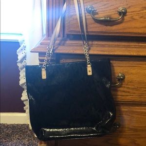 Michael Kors black shiny tote